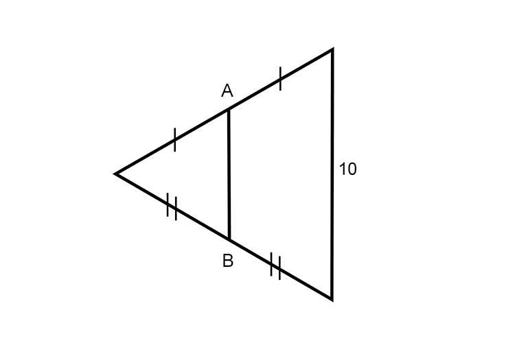 Find the distance of AB using midpoints